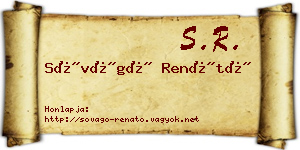 Sóvágó Renátó névjegykártya